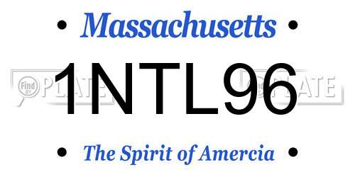 1NTL96 Massachusetts License Plate