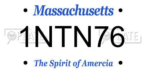 1NTN76 Massachusetts License Plate