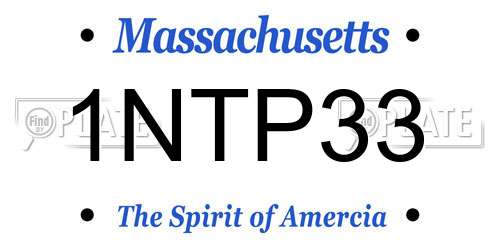 1NTP33 Massachusetts License Plate