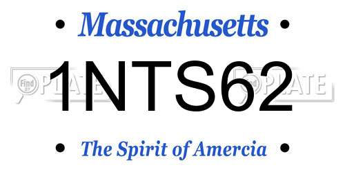 1NTS62 Massachusetts License Plate