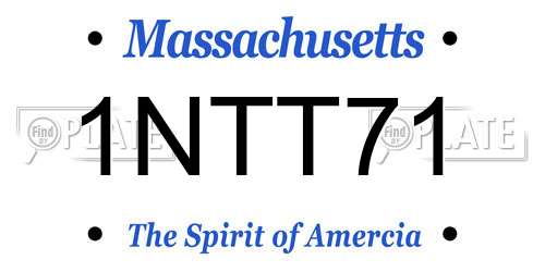 1NTT71 Massachusetts License Plate