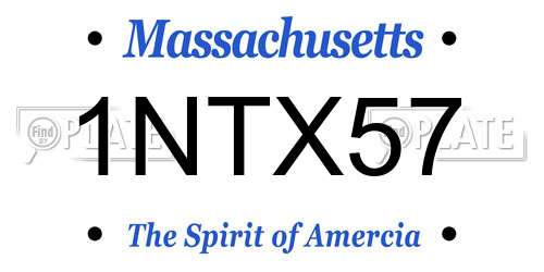 1NTX57 Massachusetts License Plate