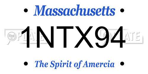 1NTX94 Massachusetts License Plate
