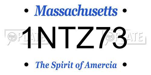 1NTZ73 Massachusetts License Plate