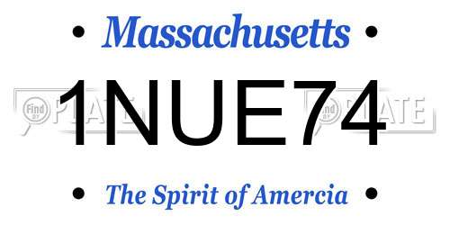 1NUE74 Massachusetts License Plate