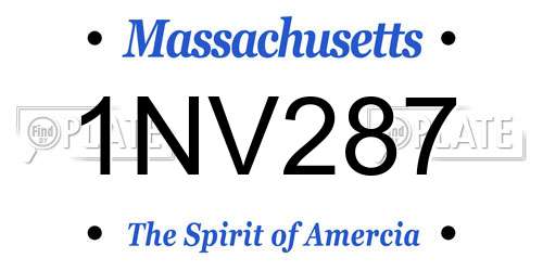 1NV287 Massachusetts License Plate