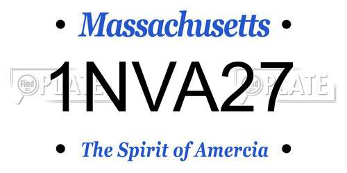 1NVA27 Massachusetts License Plate
