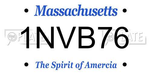 1NVB76 Massachusetts License Plate