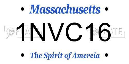 1NVC16 Massachusetts License Plate