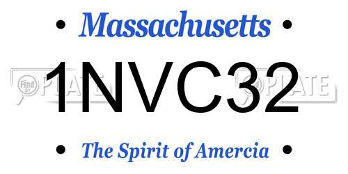 1NVC32 Massachusetts License Plate