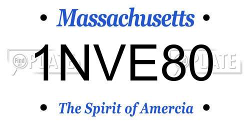 1NVE80 Massachusetts License Plate