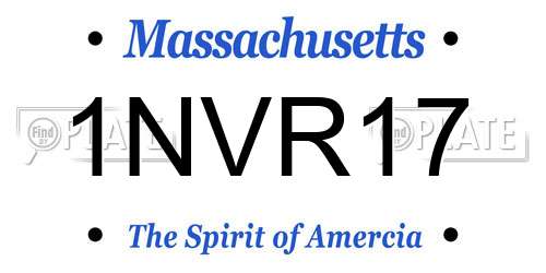 1NVR17 Massachusetts License Plate