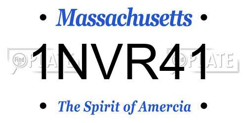 1NVR41 Massachusetts License Plate