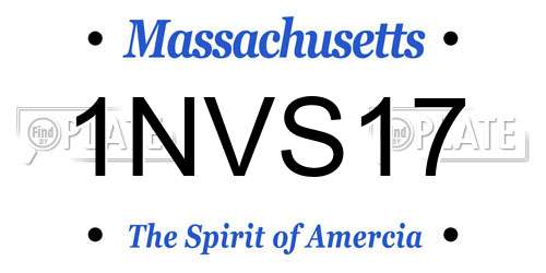 1NVS17 Massachusetts License Plate