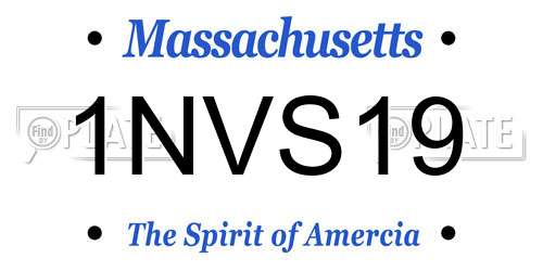 1NVS19 Massachusetts License Plate