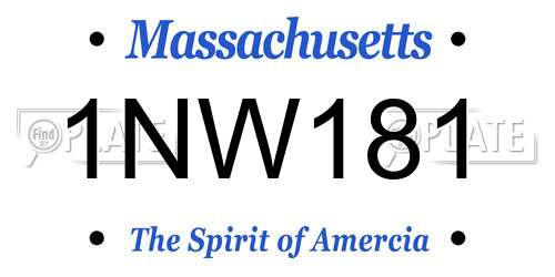 1NW181 Massachusetts License Plate