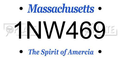 1NW469 Massachusetts License Plate