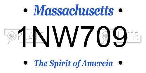 1NW709 Massachusetts License Plate
