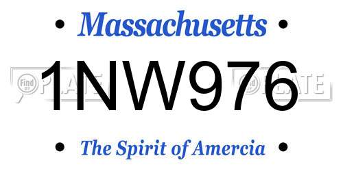 1NW976 Massachusetts License Plate