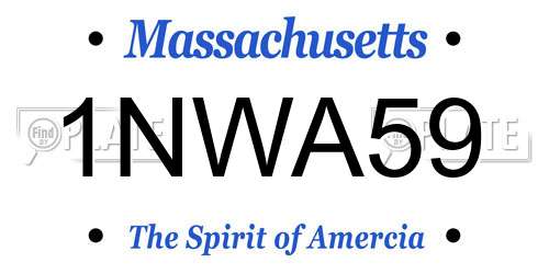 1NWA59 Massachusetts License Plate