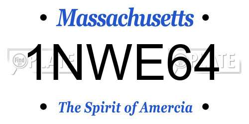 1NWE64 Massachusetts License Plate