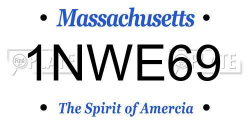 1NWE69 Massachusetts License Plate