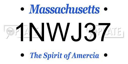 1NWJ37 Massachusetts License Plate