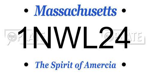 1NWL24 Massachusetts License Plate