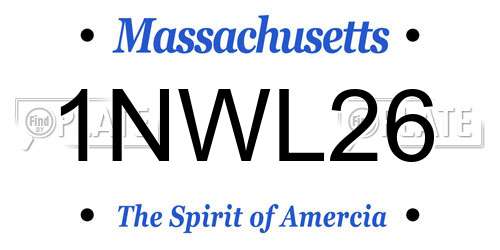 1NWL26 Massachusetts License Plate