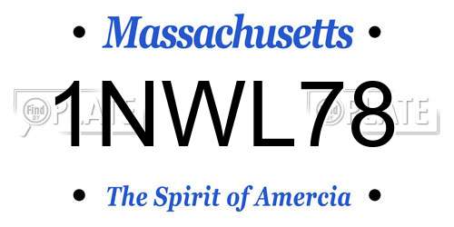 1NWL78 Massachusetts License Plate