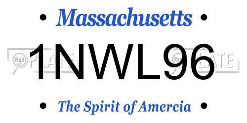 1NWL96 Massachusetts License Plate
