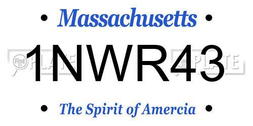 1NWR43 Massachusetts License Plate