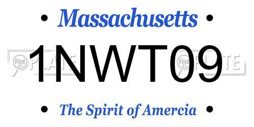 1NWT09 Massachusetts License Plate
