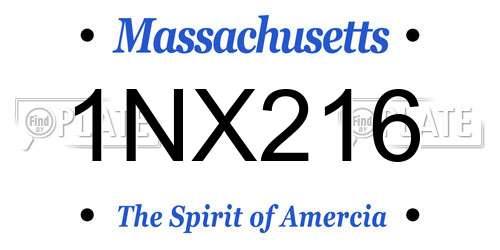 1NX216 Massachusetts License Plate