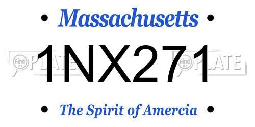 1NX271 Massachusetts License Plate