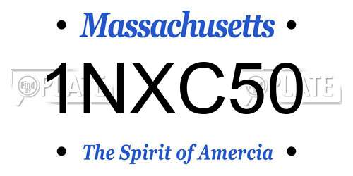 1NXC50 Massachusetts License Plate