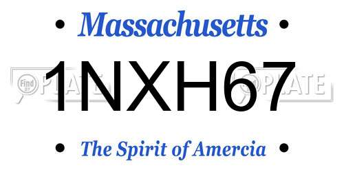 1NXH67 Massachusetts License Plate