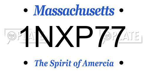 1NXP77 Massachusetts License Plate