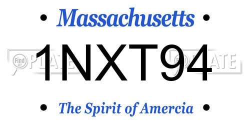 1NXT94 Massachusetts License Plate