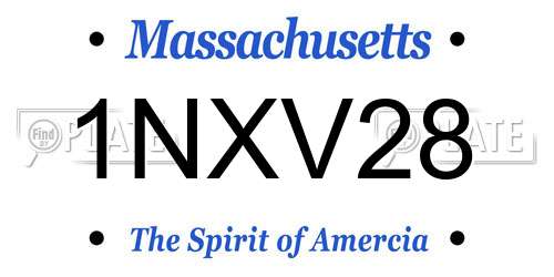 1NXV28 Massachusetts License Plate