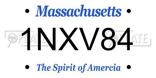1NXV84 Massachusetts License Plate