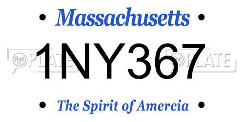 1NY367 Massachusetts License Plate