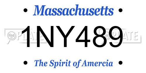 1NY489 Massachusetts License Plate