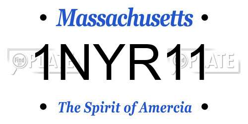 1NYR11 Massachusetts License Plate