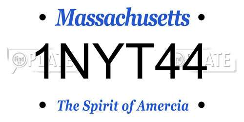 1NYT44 Massachusetts License Plate