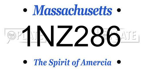 1NZ286 Massachusetts License Plate