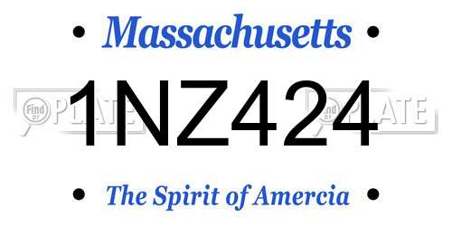 1NZ424 Massachusetts License Plate