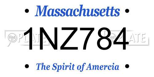1NZ784 Massachusetts License Plate