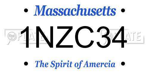 1NZC34 Massachusetts License Plate