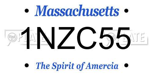 1NZC55 Massachusetts License Plate